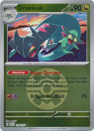 Drakloak（ASC 159/217 Common (Ball Foil) / Ascended Heroes / Mega）