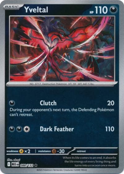 Yveltal（MEG 088/132 Reverse Holo / Mega Evolution / Mega）