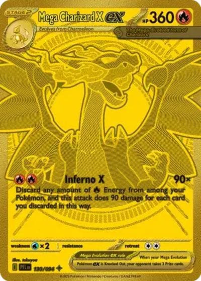 Mega Charizard X ex（PFL 130/094 Mega Hyper Rare / Phantasmal Flames / Mega）