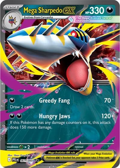 Mega Sharpedo ex（PFL 061/094 Double Rare / Phantasmal Flames / Mega）