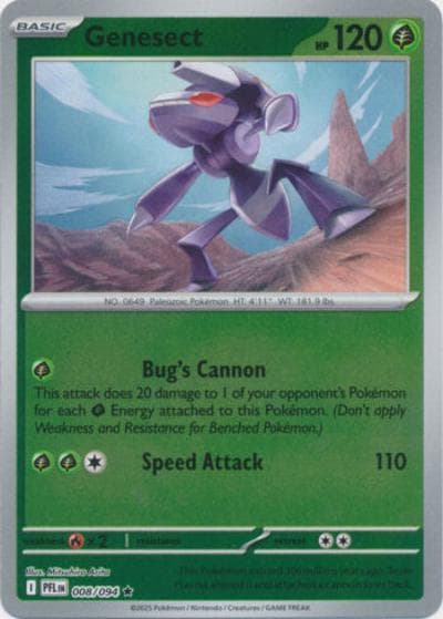 Genesect（PFL 008/094 Reverse Holo / Phantasmal Flames / Mega）