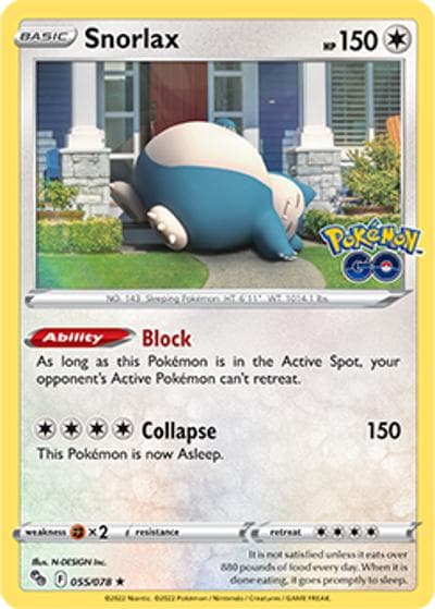 Snorlax（Rare Holo / Pokémon GO / Sword & Shield）