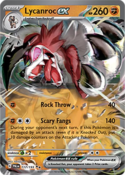 Lycanroc ex（PAL 117/193 Double Rare / Paldea Evolved / Scarlet & Violet）