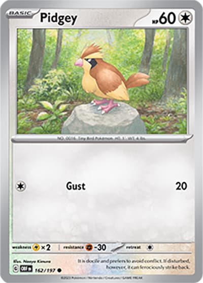 Pidgey（OBF 162/197 Common / Obsidian Flames / Scarlet & Violet）