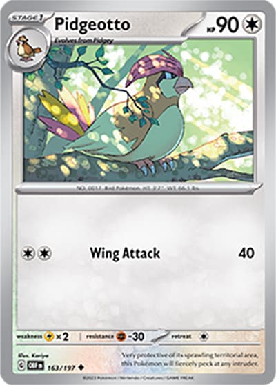 Pidgeotto（OBF 163/197 Uncommon / Obsidian Flames / Scarlet & Violet）