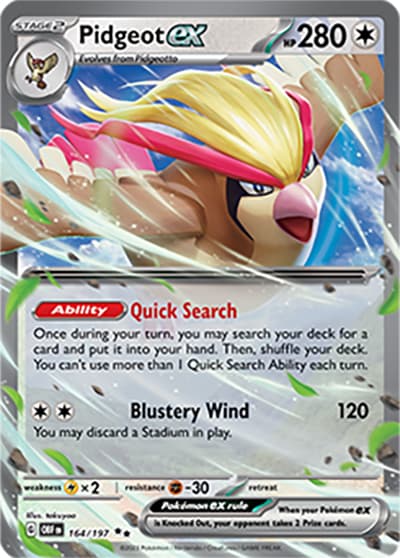 Pidgeot ex（OBF 164/197 Double Rare / Obsidian Flames / Scarlet & Violet）
