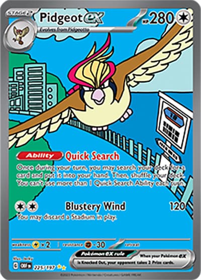 Pidgeot ex（OBF 225/197 Special Illustration Rare / Obsidian Flames / Scarlet & Violet）