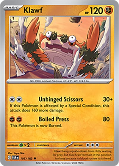 Klawf（PAR 105/182 Uncommon / Paradox Rift / Scarlet & Violet）