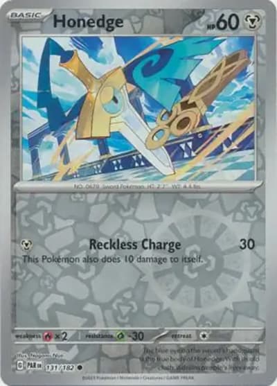 Honedge（PAR 131/182 Reverse Holo / Paradox Rift / Scarlet & Violet）