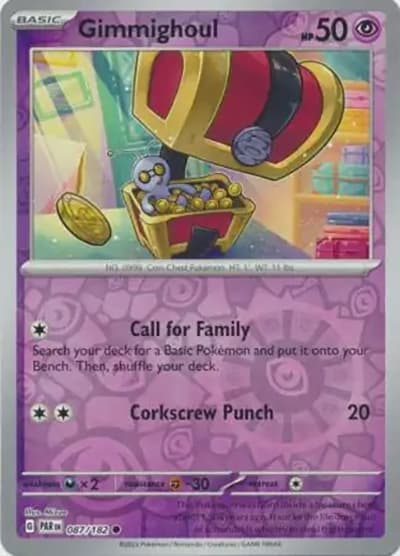 Gimmighoul（PAR 087/182 Reverse Holo / Paradox Rift / Scarlet & Violet）