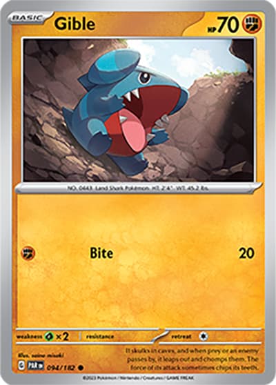 Gible（PAR 094/182 Common / Paradox Rift / Scarlet & Violet）