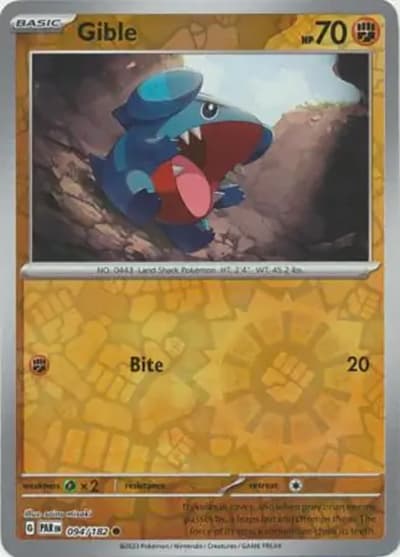 Gible（PAR 094/182 Reverse Holo / Paradox Rift / Scarlet & Violet）