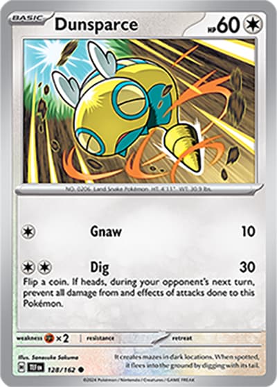 Dunsparce（TEF 128/162 Common / Temporal Forces / Scarlet & Violet）