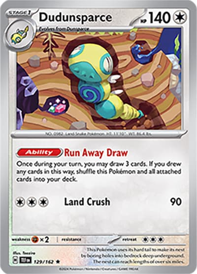 Dudunsparce（TEF 129/162 Rare / Temporal Forces / Scarlet & Violet）