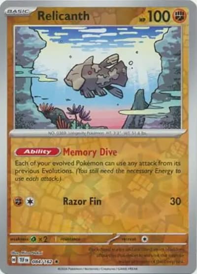 Relicanth（TEF 084/162 Reverse Holo / Temporal Forces / Scarlet & Violet）