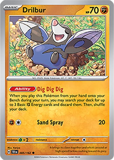 Drilbur（TEF 085/162 Common / Temporal Forces / Scarlet & Violet）