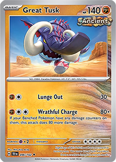 Great Tusk（TEF 096/162 Uncommon / Temporal Forces / Scarlet & Violet）