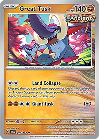 Great Tusk（TEF 097/162 Uncommon / Temporal Forces / Scarlet & Violet）