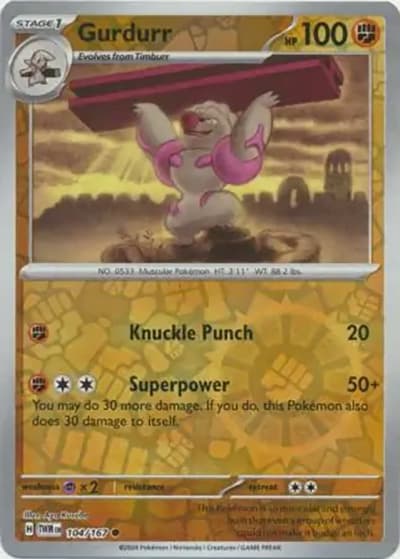 Gurdurr（TWM 104/167 Reverse Holo / Twilight Masquerade / Scarlet & Violet）