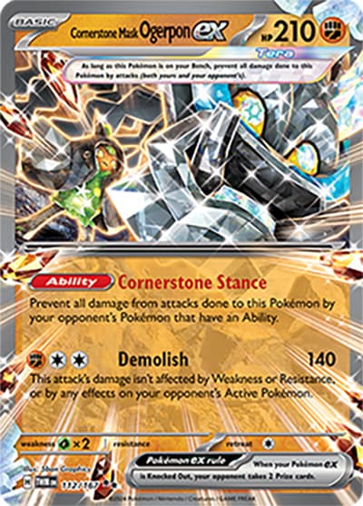 Cornerstone Mask Ogerpon ex（TWM 112/167 Double Rare / Twilight Masquerade / Scarlet & Violet）