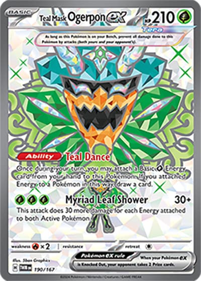 Teal Mask Ogerpon ex（TWM 190/167 Ultra Rare / Twilight Masquerade / Scarlet & Violet）