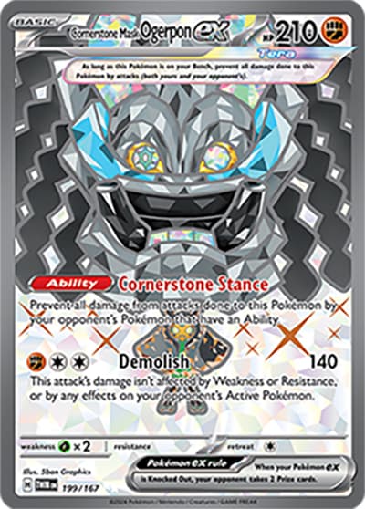 Cornerstone Mask Ogerpon ex（TWM 199/167 Ultra Rare / Twilight Masquerade / Scarlet & Violet）