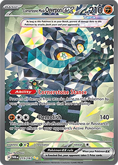 Cornerstone Mask Ogerpon ex（TWM 215/167 Special Illustration Rare / Twilight Masquerade / Scarlet & Violet）