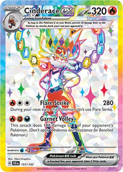 Cinderace ex（SCR 157/142 Ultra Rare / Stellar Crown / Scarlet & Violet）