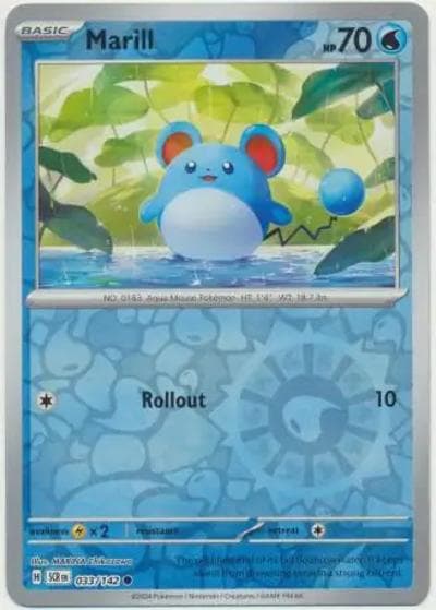 Marill（SCR 033/142 Reverse Holo / Stellar Crown / Scarlet & Violet）