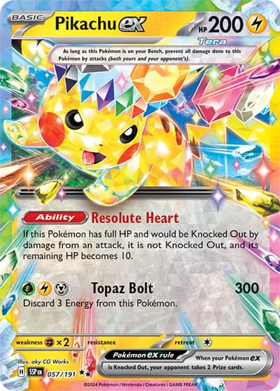 Pikachu ex（SSP 057/191 Double Rare / Surging Sparks / Scarlet & Violet）