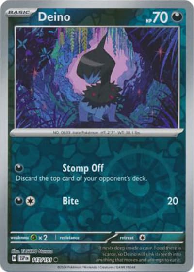 Deino（SSP 117/191 Reverse Holo / Surging Sparks / Scarlet & Violet）