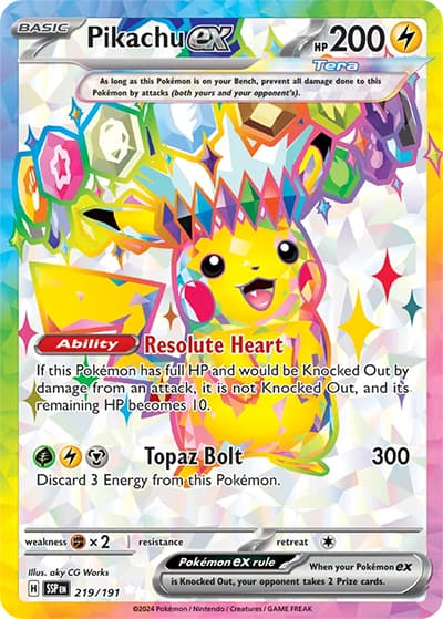 Pikachu ex（SSP 219/191 Ultra Rare / Surging Sparks / Scarlet & Violet）