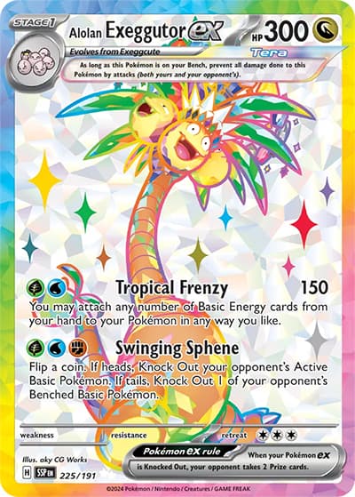 Alolan Exeggutor ex（SSP 225/191 Ultra Rare / Surging Sparks / Scarlet & Violet）