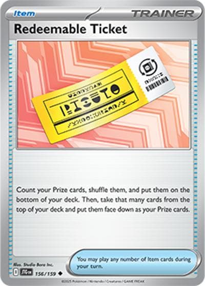 Redeemable Ticket（JTG 156/159 Uncommon / Journey Together / Scarlet & Violet）