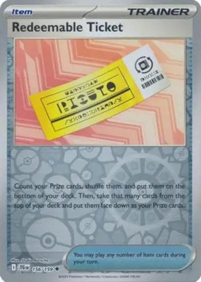 Redeemable Ticket（JTG 156/159 Reverse Holo / Journey Together / Scarlet & Violet）