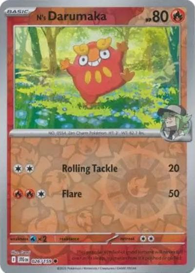 N's Darumaka（JTG 026/159 Reverse Holo / Journey Together / Scarlet & Violet）
