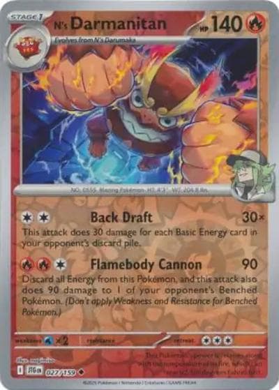 N's Darmanitan（JTG 027/159 Reverse Holo / Journey Together / Scarlet & Violet）