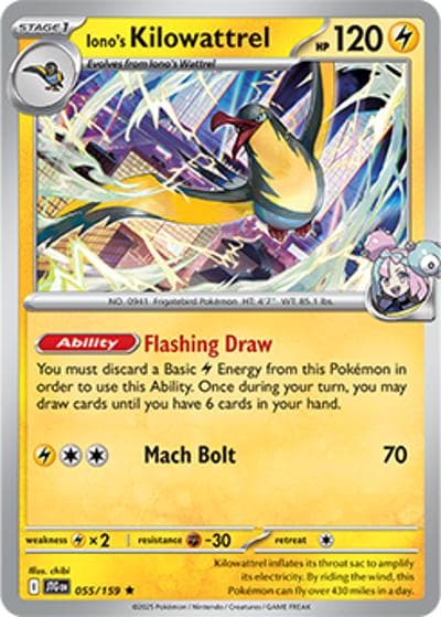 Iono's Kilowattrel（JTG 055/159 Rare / Journey Together / Scarlet & Violet）