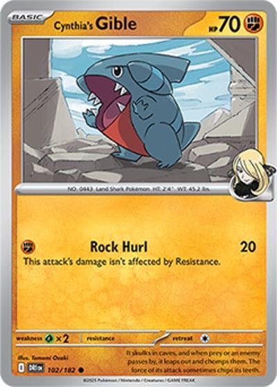 Cynthia's Gible（DRI 102/182 Common / Destined Rivals / Scarlet & Violet）