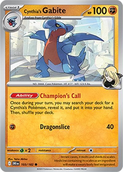 Cynthia's Gabite（DRI 103/182 Common / Destined Rivals / Scarlet & Violet）