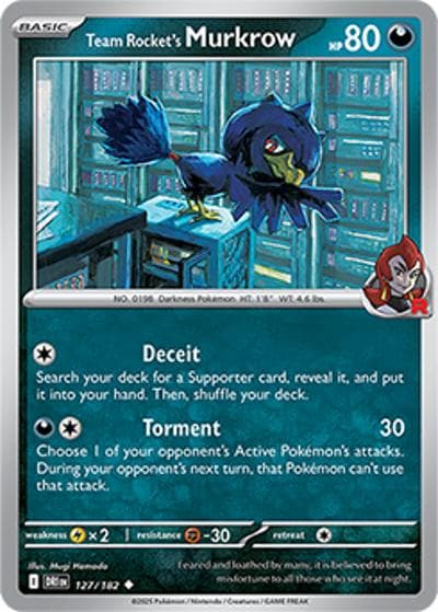 Team Rocket's Murkrow（DRI 127/182 Uncommon / Destined Rivals / Scarlet & Violet）