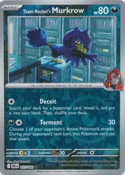 Team Rocket's Murkrow（DRI 127/182 Reverse Holo / Destined Rivals / Scarlet & Violet）