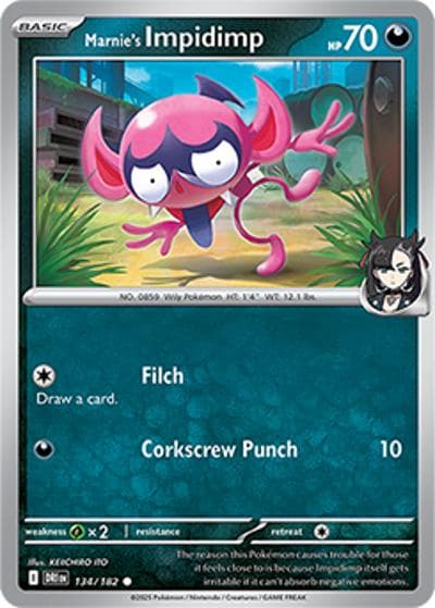 Marnie's Impidimp（DRI 134/182 Common / Destined Rivals / Scarlet & Violet）