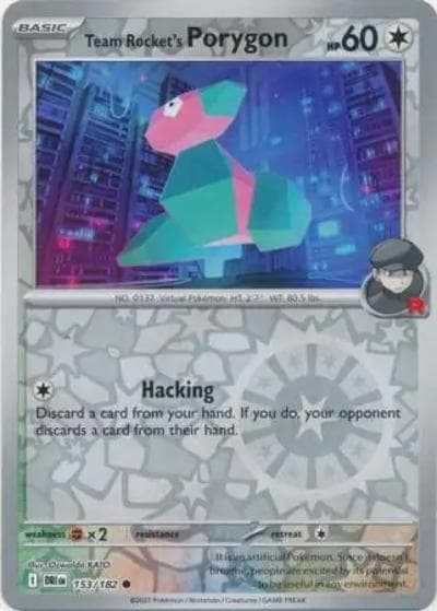 Team Rocket's Porygon（DRI 153/182 Reverse Holo / Destined Rivals / Scarlet & Violet）