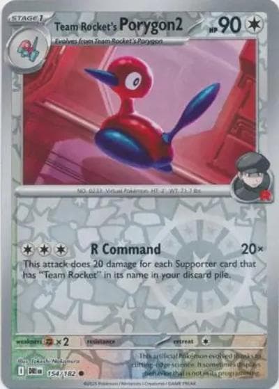 Team Rocket's Porygon2（DRI 154/182 Reverse Holo / Destined Rivals / Scarlet & Violet）