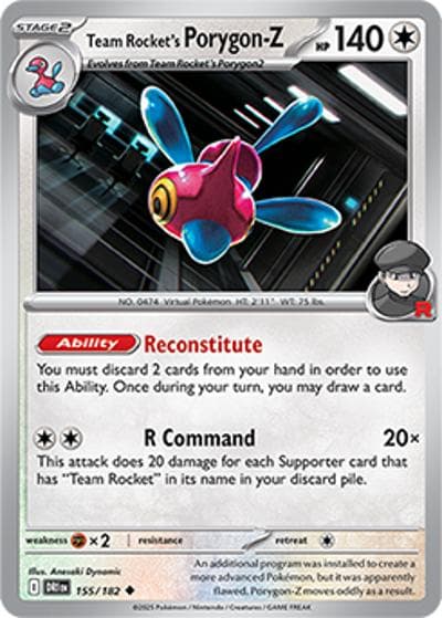 Team Rocket's Porygon-Z（DRI 155/182 Uncommon / Destined Rivals / Scarlet & Violet）