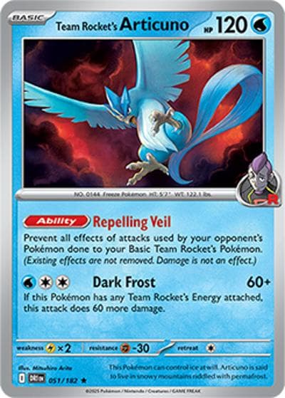 Team Rocket's Articuno（DRI 051/182 Rare / Destined Rivals / Scarlet & Violet）