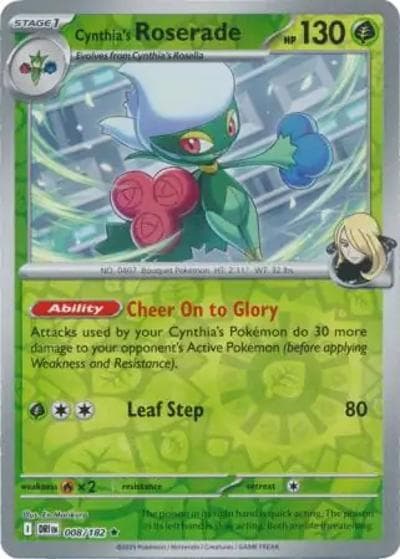 Cynthia's Roserade（DRI 008/182 Reverse Holo / Destined Rivals / Scarlet & Violet）
