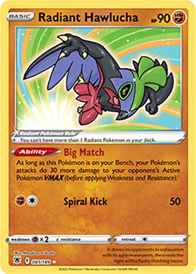 Radiant Hawlucha（Radiant Rare / Astral Radiance / Sword & Shield）