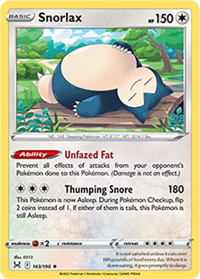 Snorlax（Rare Holo / Lost Origin / Sword & Shield）